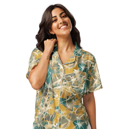 Ochre Interference on a Women's Short Sleeve Pajama Top
