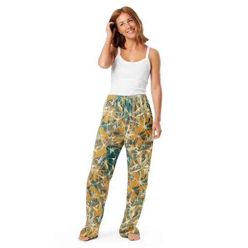 Ochre Interference on a Women's Pajama Pants