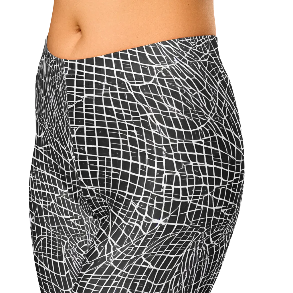 Obsidian Lattice on Capri Leggings — Zoomed-in