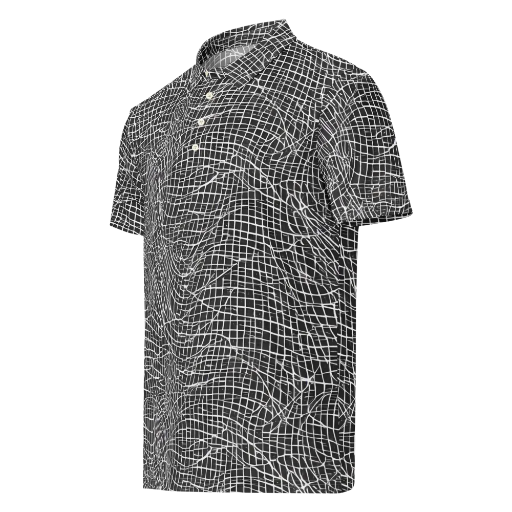 Obsidian Lattice on Men's Slim Fit Polo Shirt — Left Front