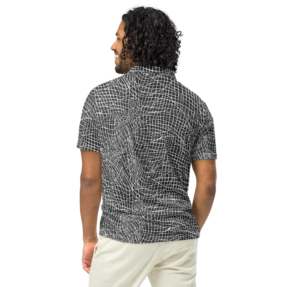 Obsidian Lattice on Men's Slim Fit Polo Shirt — Back