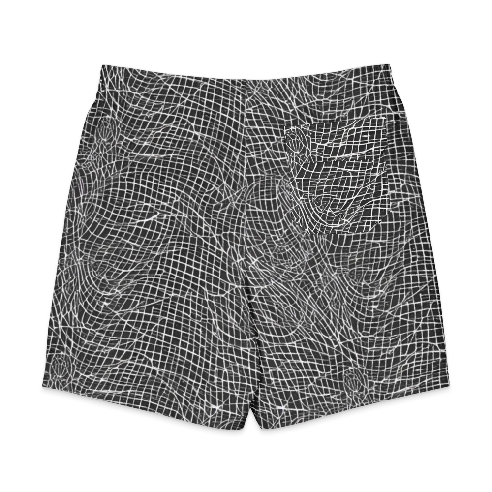 Obsidian Lattice on Men's Board Shorts — Back