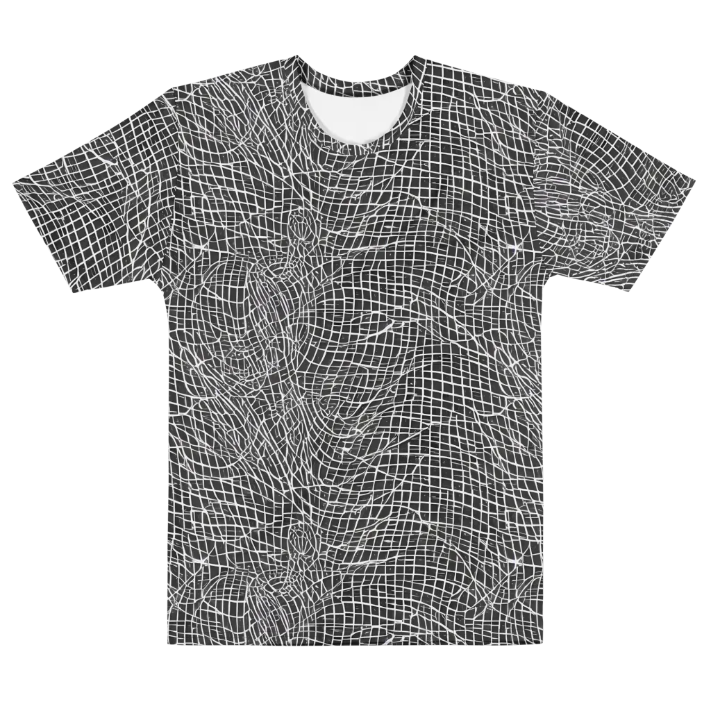 Obsidian Lattice on Men's Cotton Crew Neck T-Shirt — Front