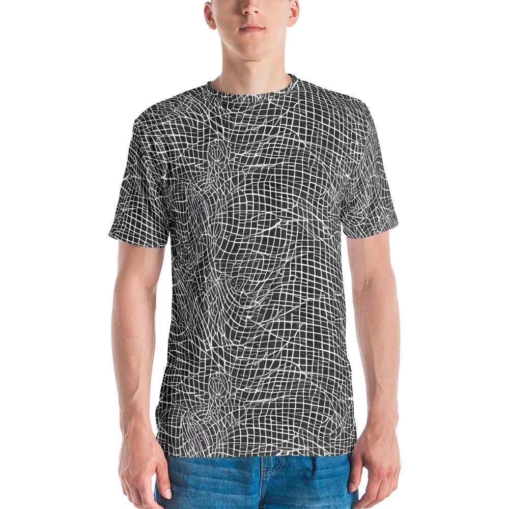 Obsidian Lattice on Men's Crew Neck T-Shirt — Front