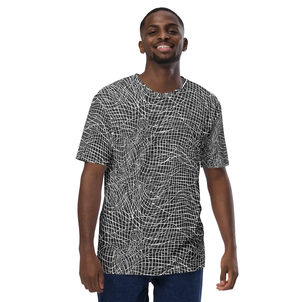 Obsidian Lattice on Men's Crew Neck T-Shirt — Front