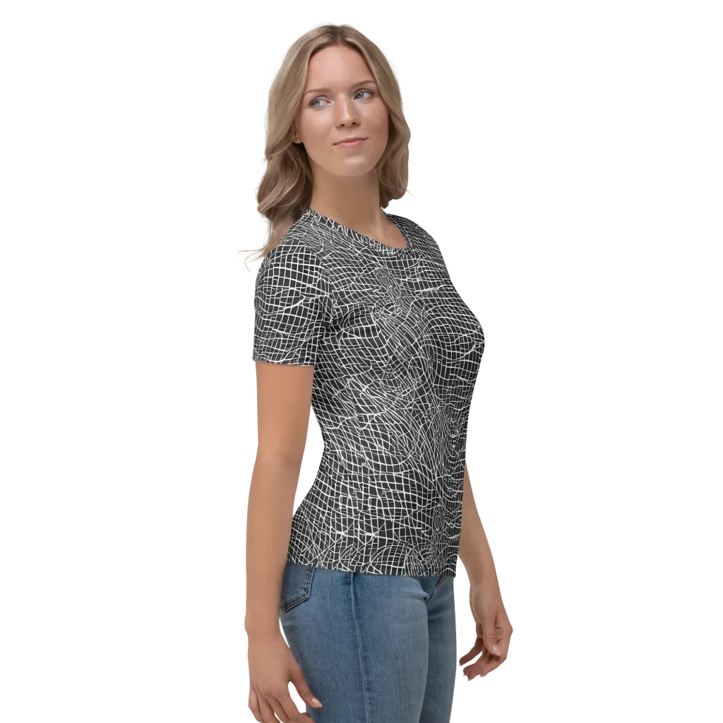 Obsidian Lattice on Women's Crew Neck T-Shirt — Right