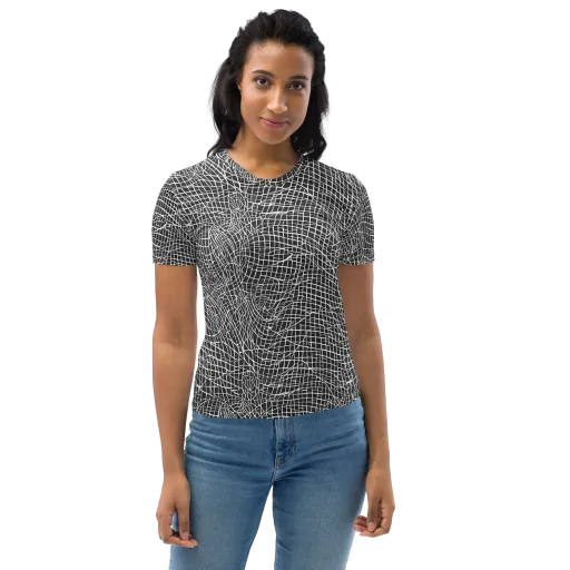 Obsidian Lattice on a Women's Crew Neck T-Shirt
