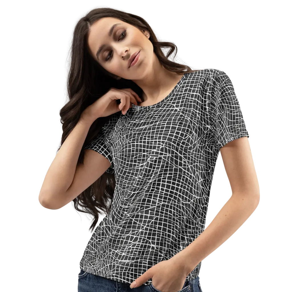 Obsidian Lattice on Women's Crew Neck T-Shirt — Left Front