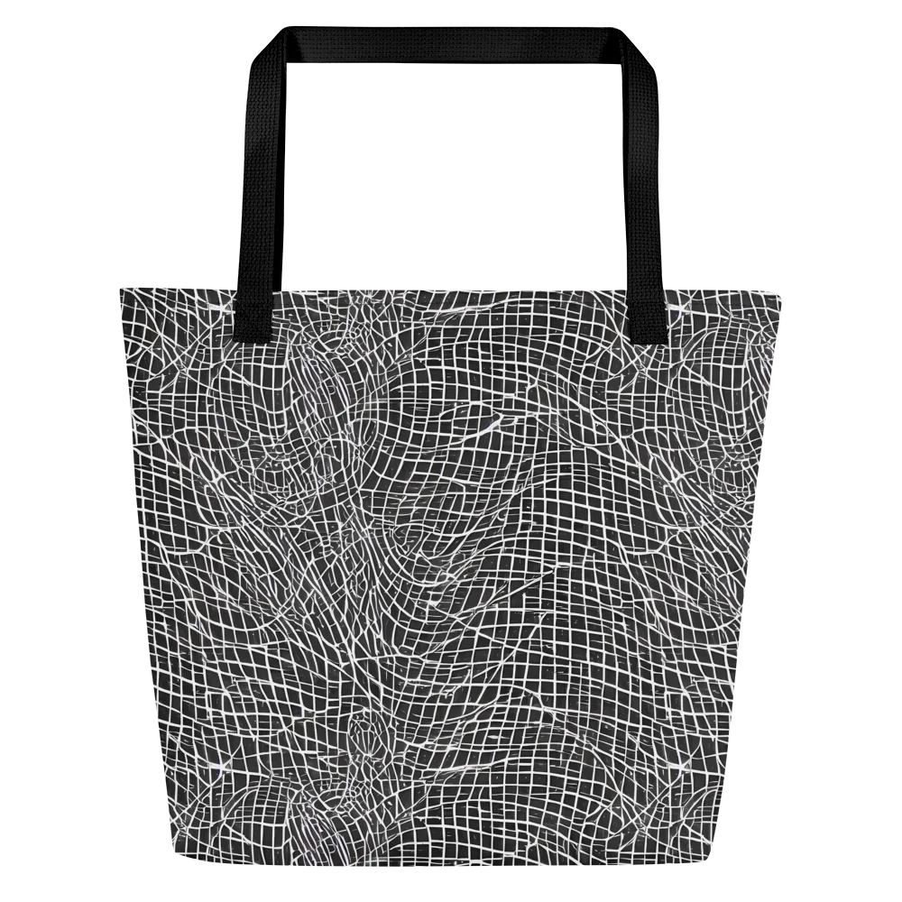 Obsidian Lattice on Large Tote Bag W/ Pocket — Front