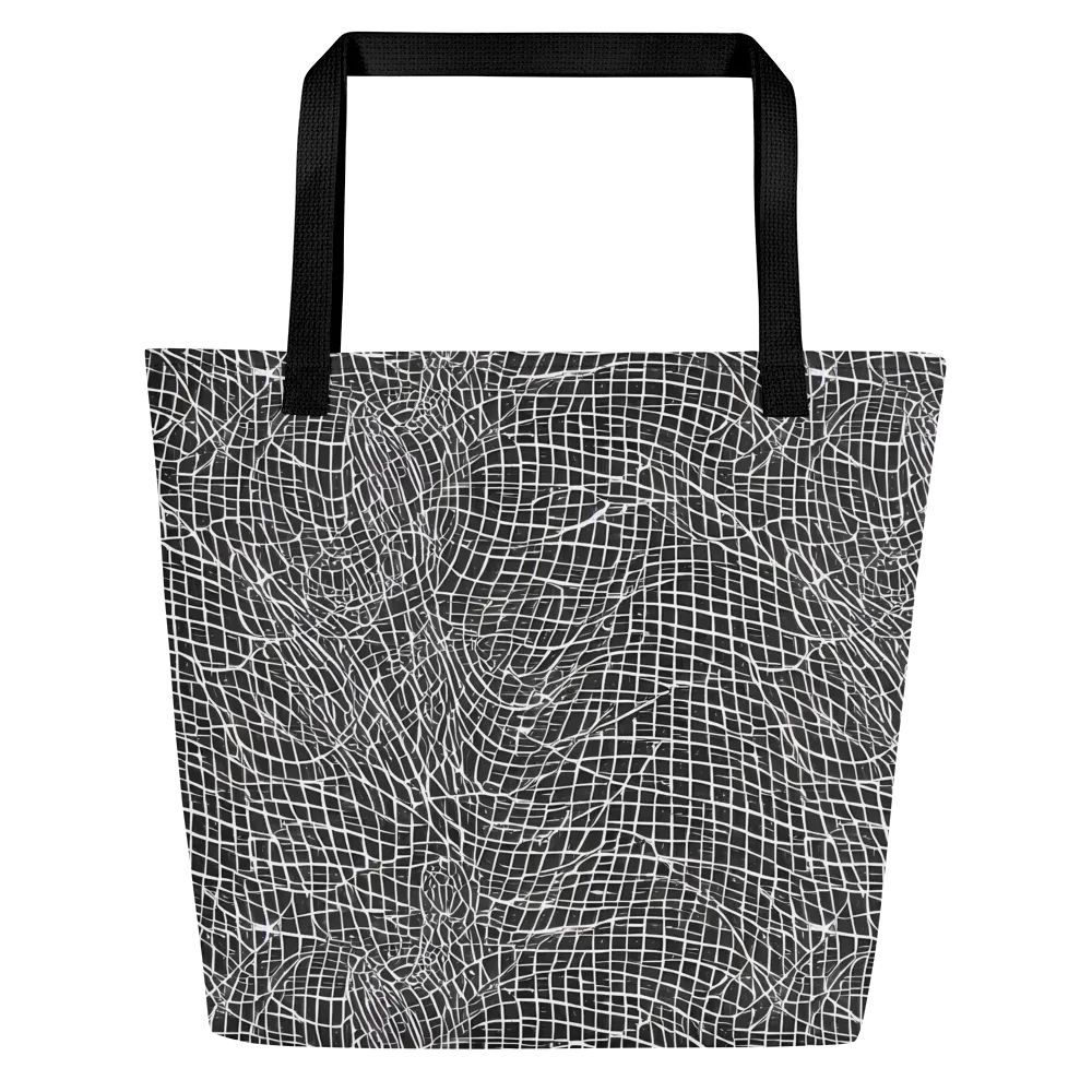 Obsidian Lattice on Large Tote Bag W/ Pocket — Front