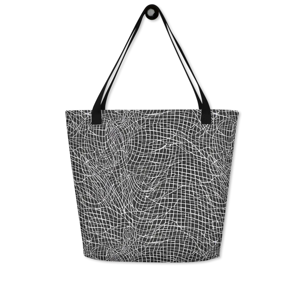Obsidian Lattice on Large Tote Bag W/ Pocket — Front