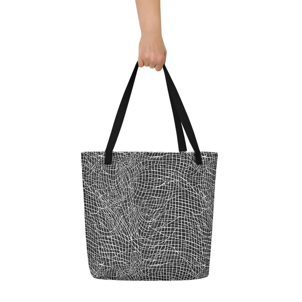 Obsidian Lattice on Large Tote Bag W/ Pocket — Front