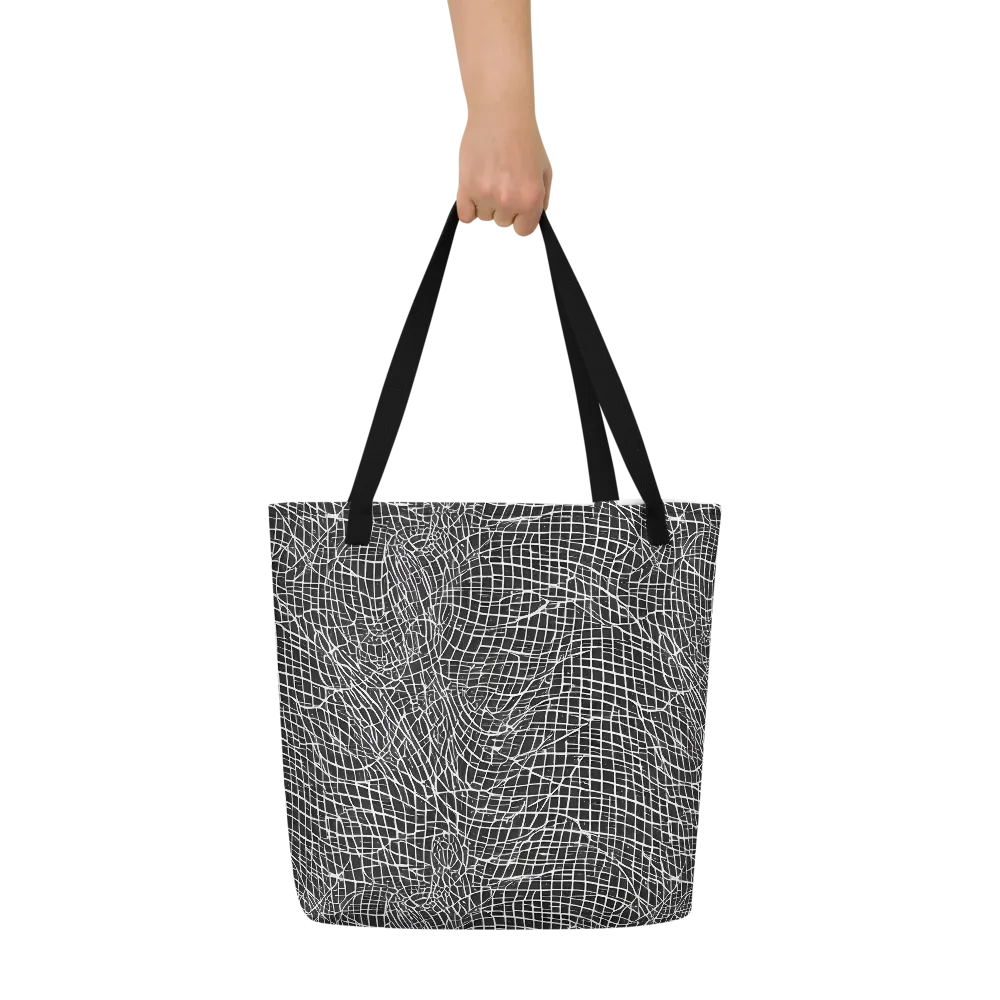 Obsidian Lattice on Large Tote Bag W/ Pocket — Front