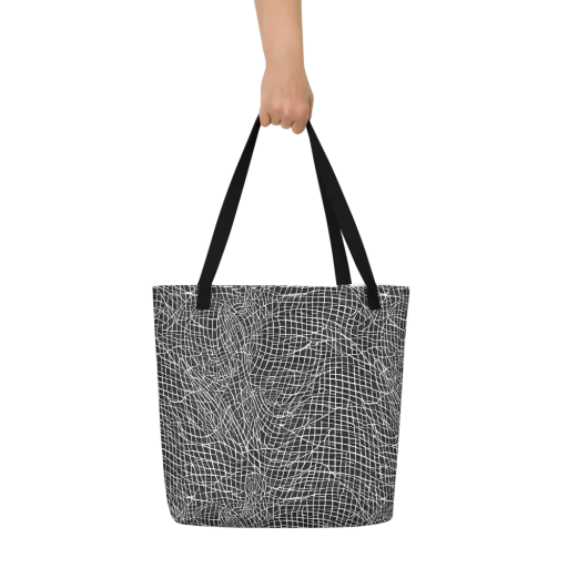 Obsidian Lattice on a Large Tote Bag W/ Pocket