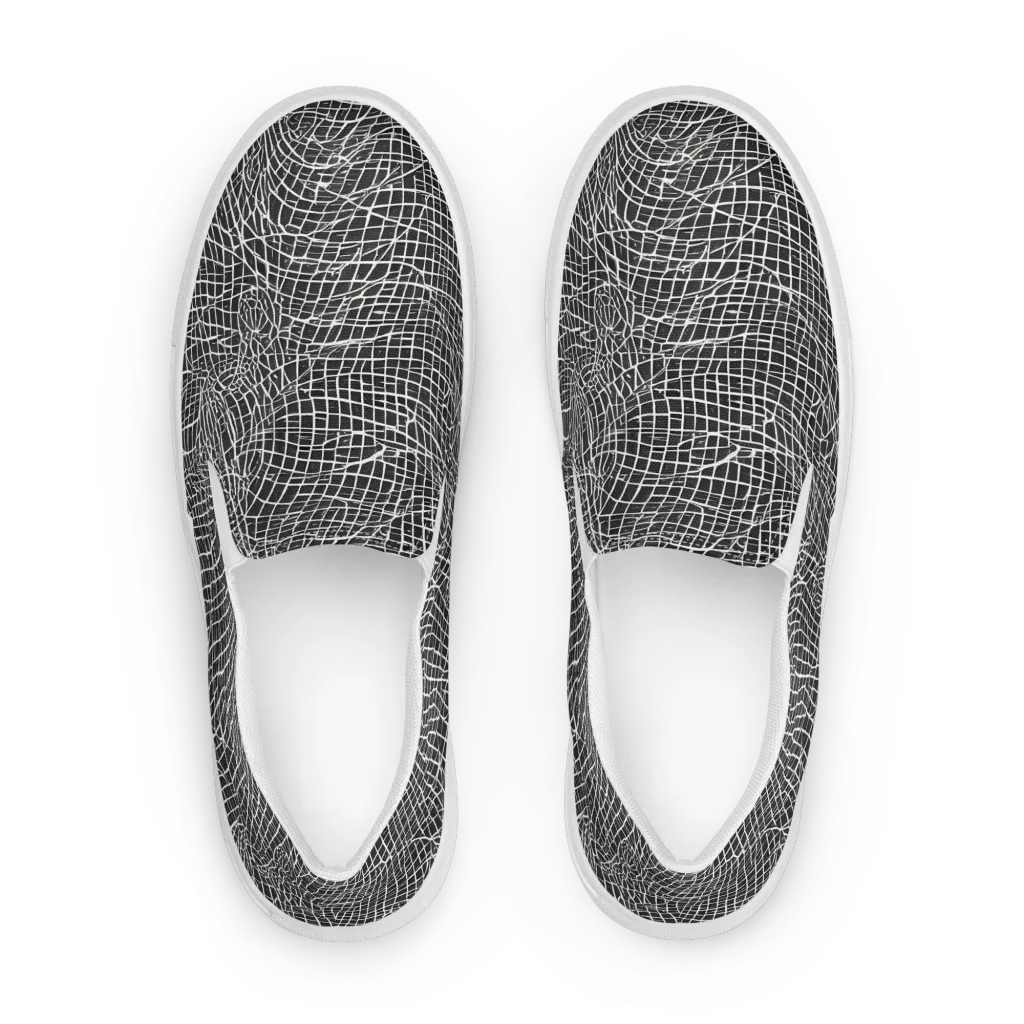 Obsidian Lattice on Women's Slip-On Canvas Shoes — Front