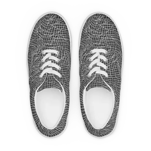 Obsidian Lattice on a Men's Lace-Up Canvas Shoes