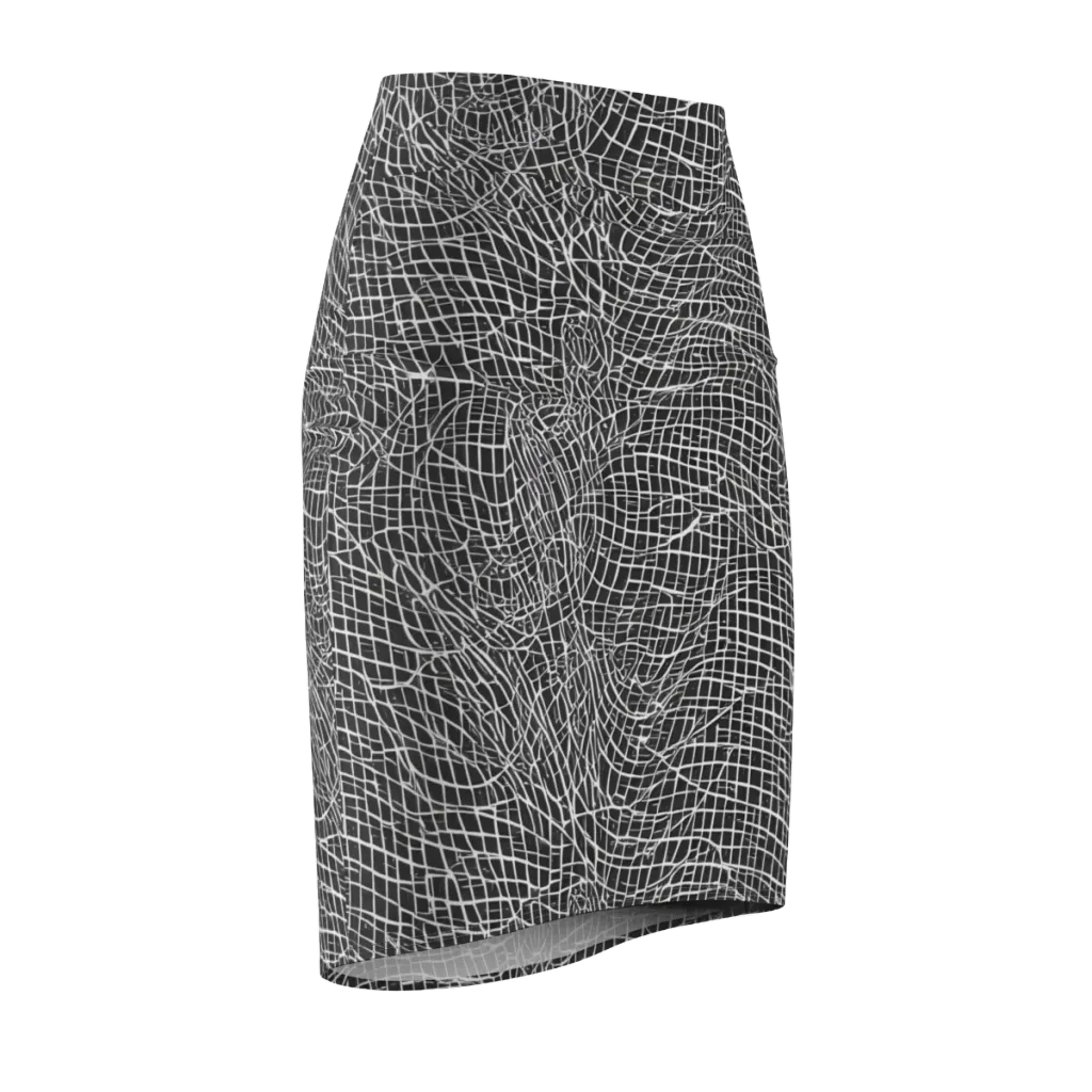 Obsidian Lattice on Pencil Skirt — Front Side