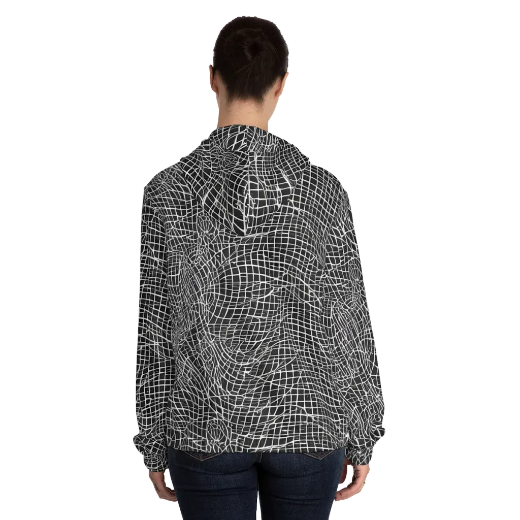 Obsidian Lattice on Women's Full-Zip Hoodie — Back On Person