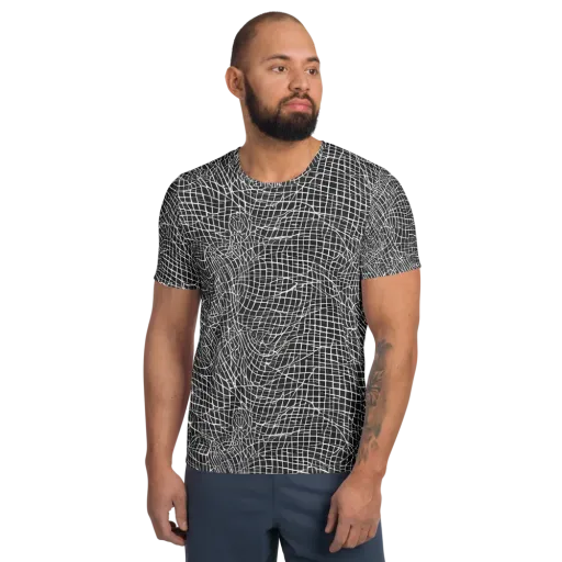 Obsidian Lattice on a Men's Athletic T-Shirt