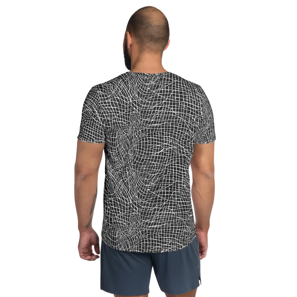 Obsidian Lattice on Men's Athletic T-Shirt — Back