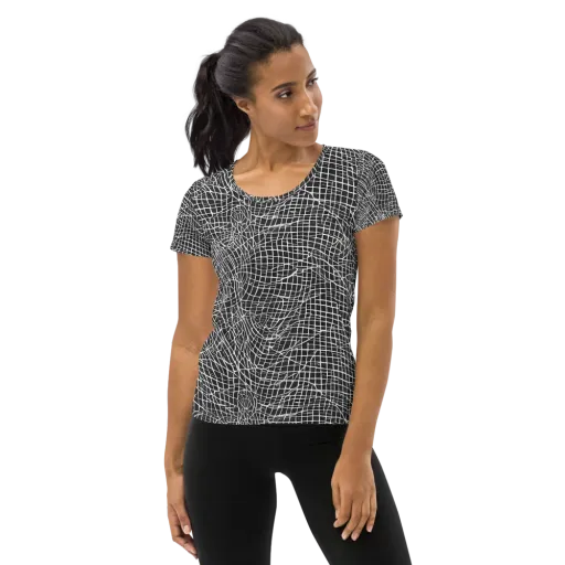 Obsidian Lattice on a Women's Athletic T-Shirt
