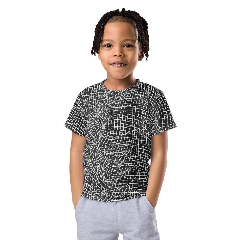 Obsidian Lattice on Kids Crew Neck T-Shirt — Front