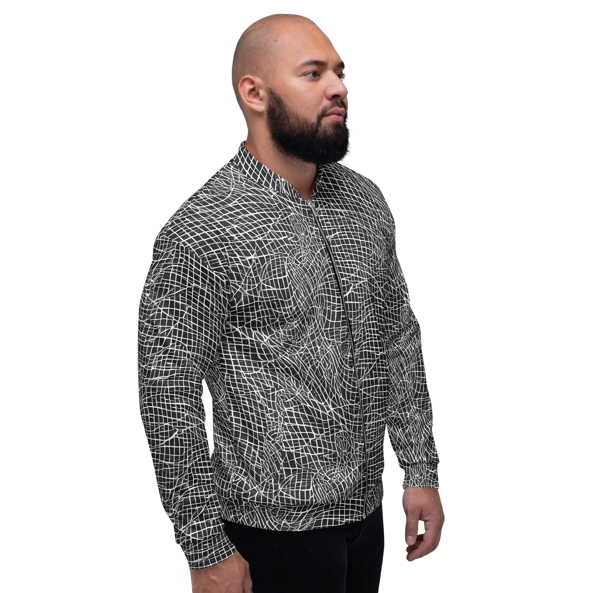 Obsidian Lattice on Bomber Jacket — Right