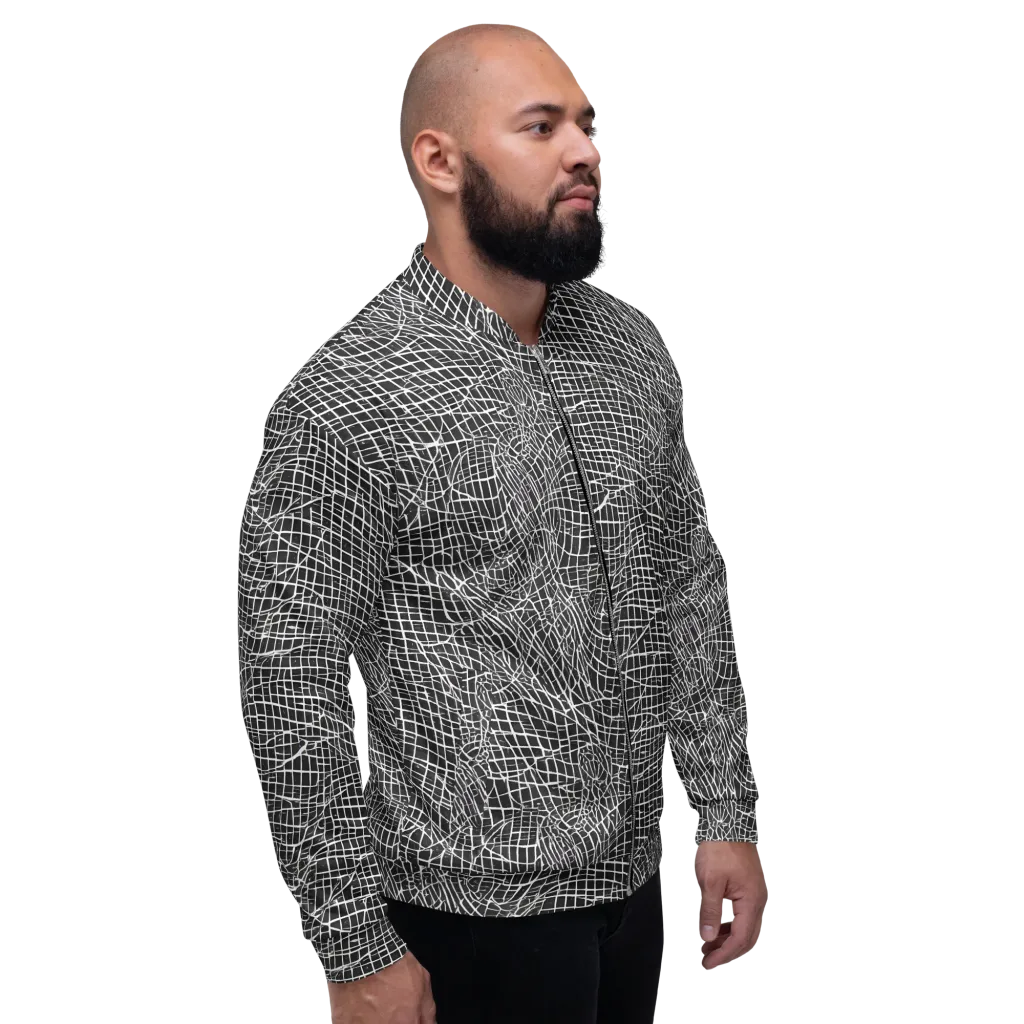 Obsidian Lattice on Bomber Jacket — Right