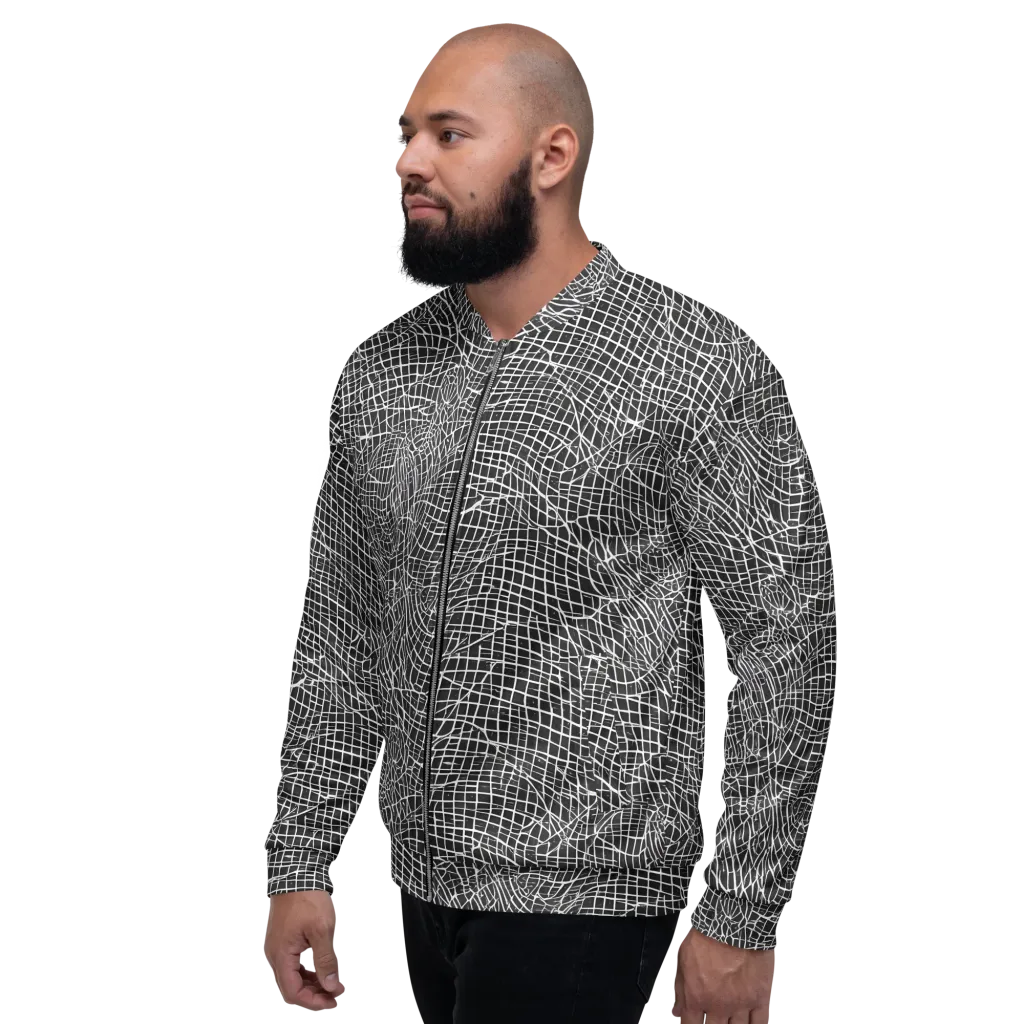 Obsidian Lattice on Bomber Jacket — Left