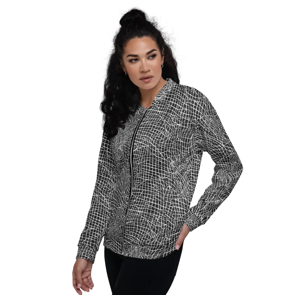 Obsidian Lattice on Bomber Jacket — Left