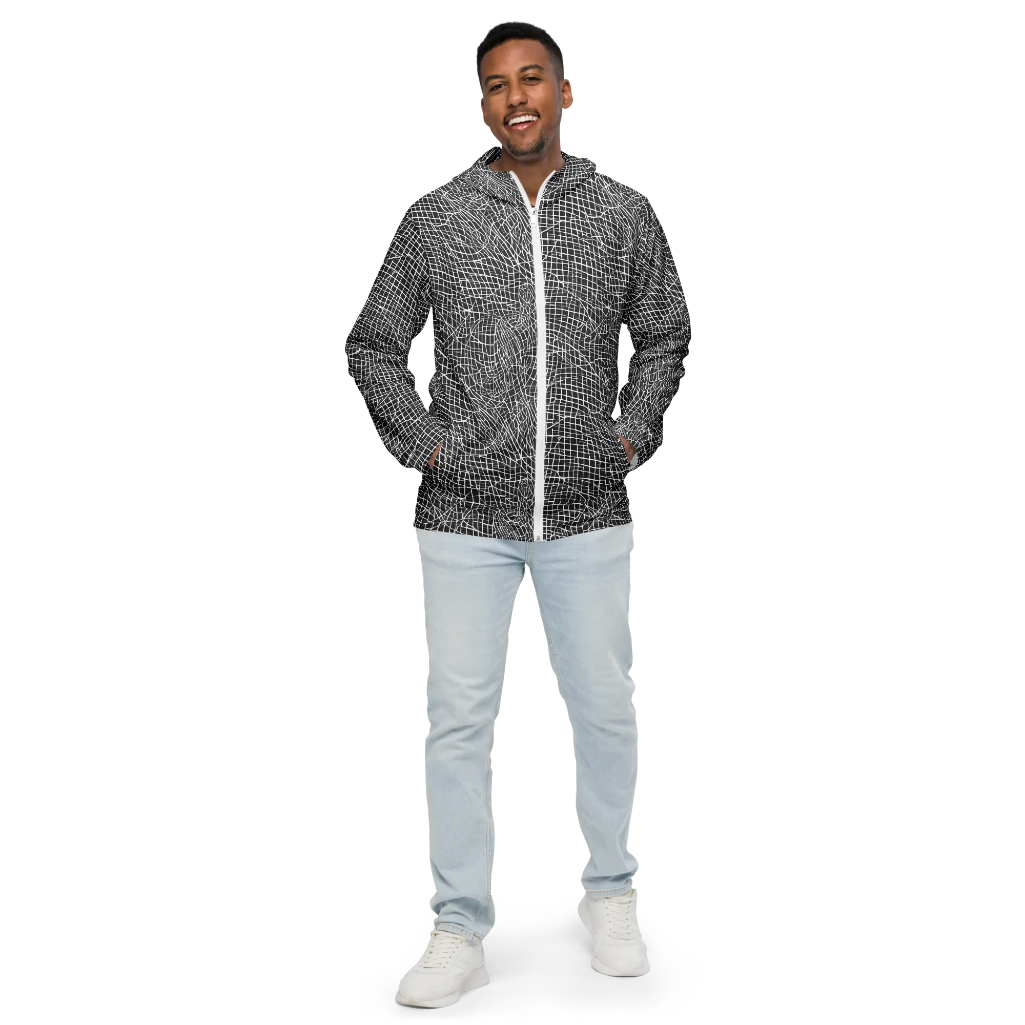 Obsidian Lattice on Men's Windbreaker — Front