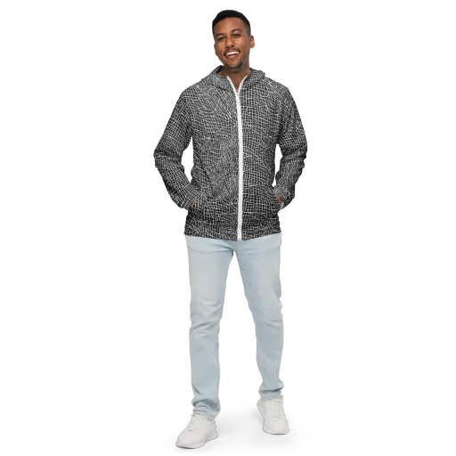Obsidian Lattice on a Men's Windbreaker