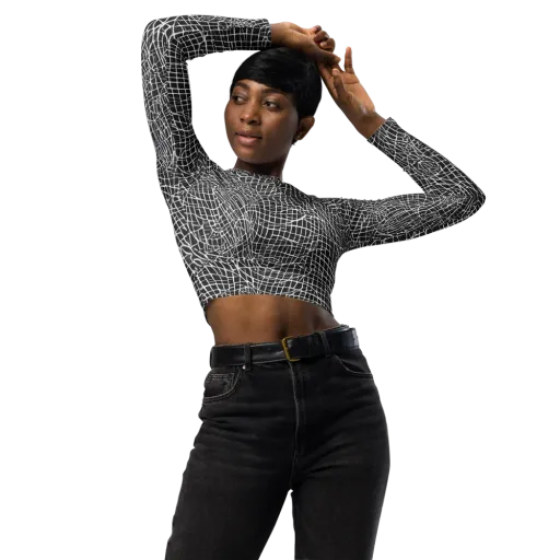 Obsidian Lattice on a Long Sleeve Crop Top