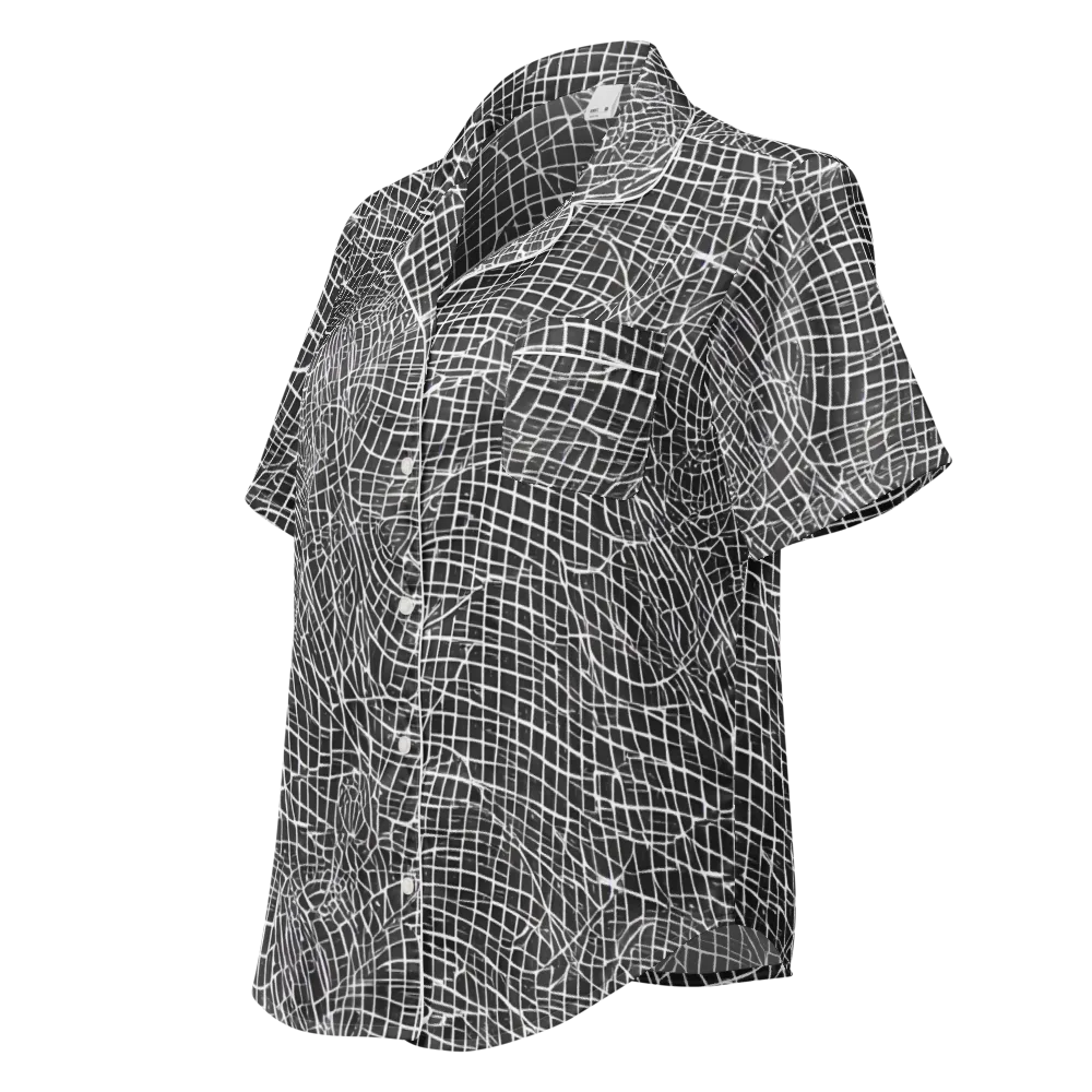 Obsidian Lattice on Women's Short Sleeve Pajama Top — Left Front