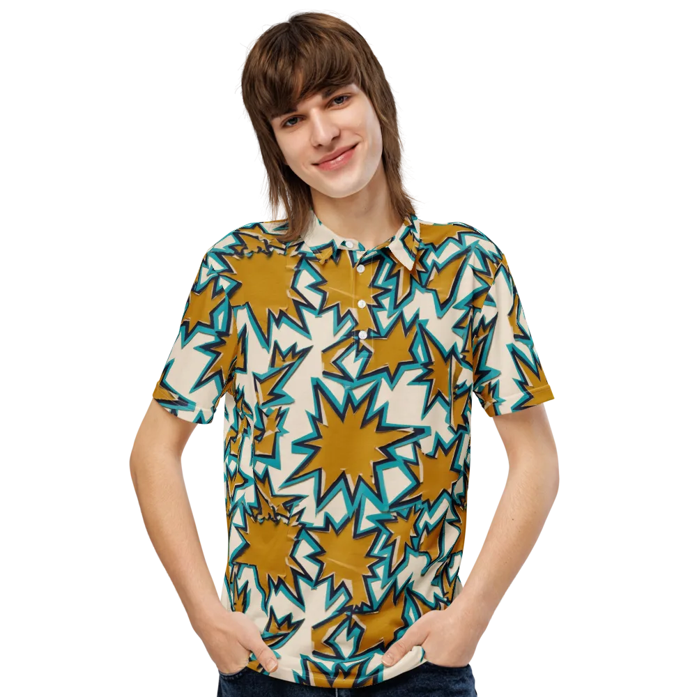 Gold Rush Geometry on Men's Slim Fit Polo Shirt — Front