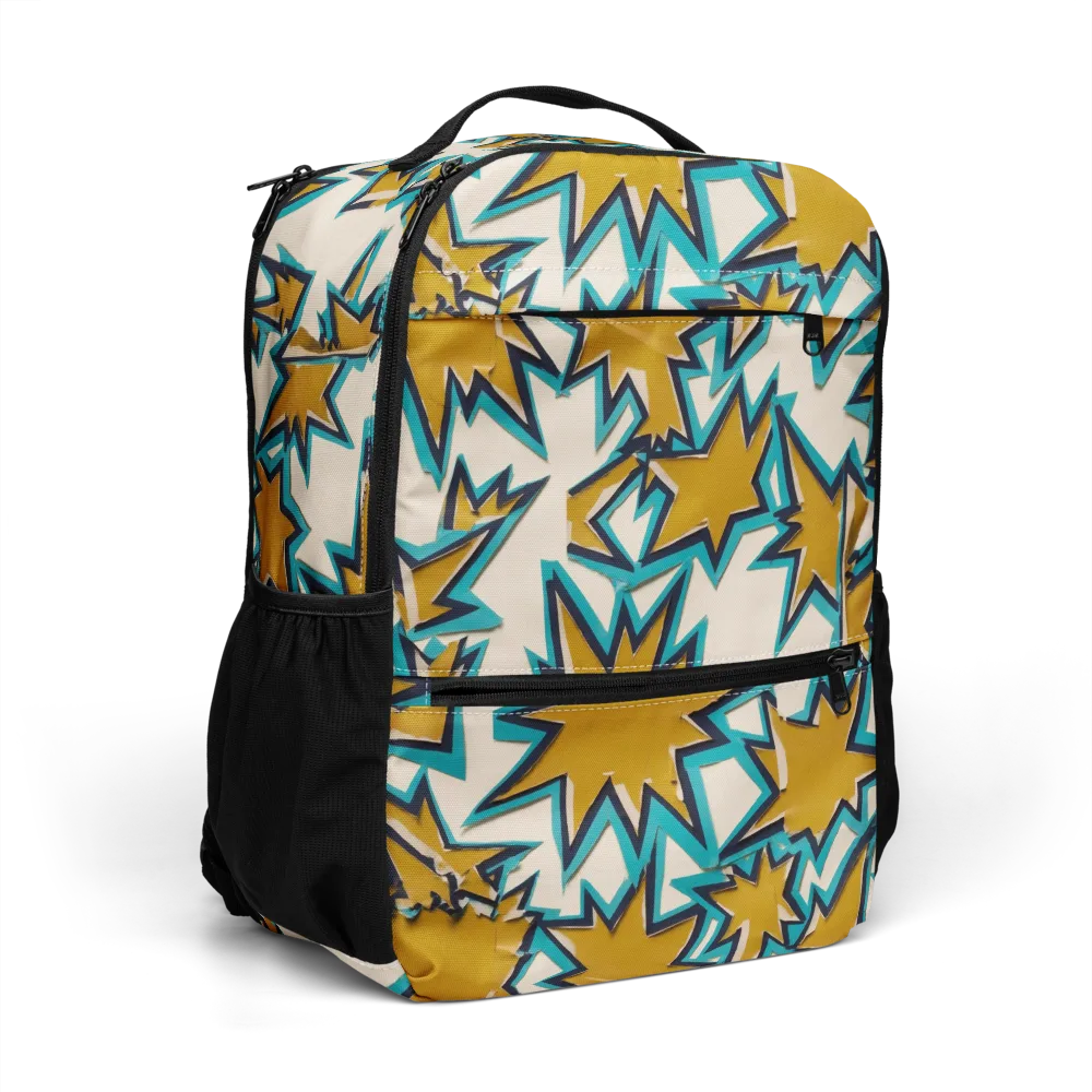 Gold Rush Geometry on Utility Backpack — Right Front