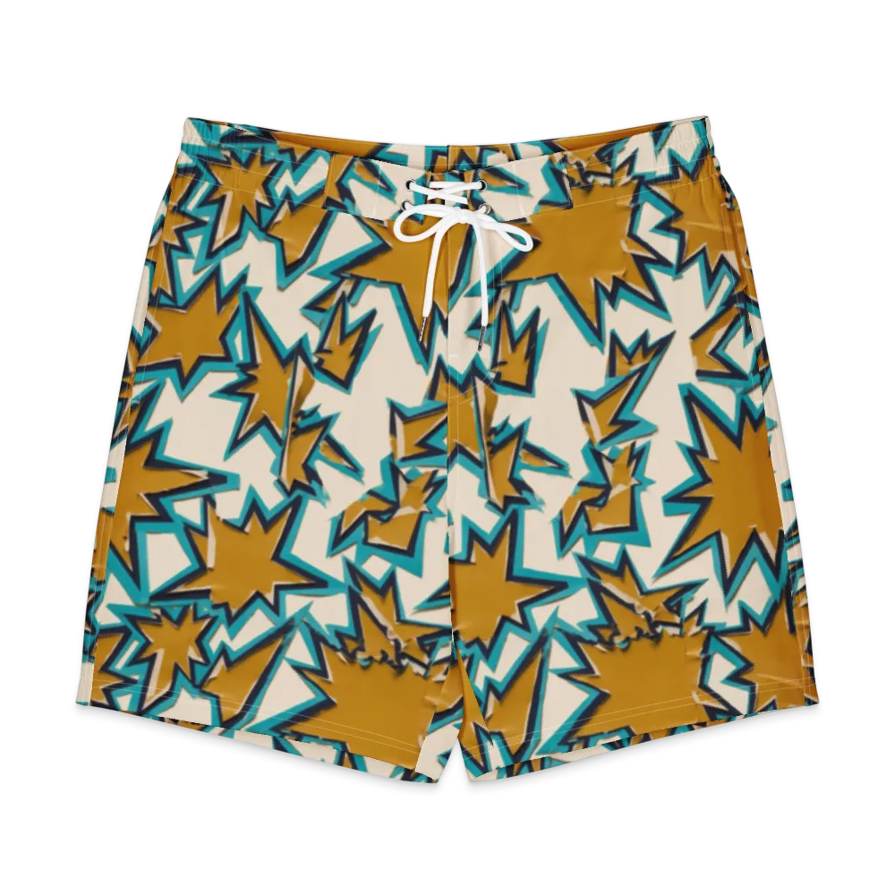 Gold Rush Geometry on Men's Board Shorts — Front
