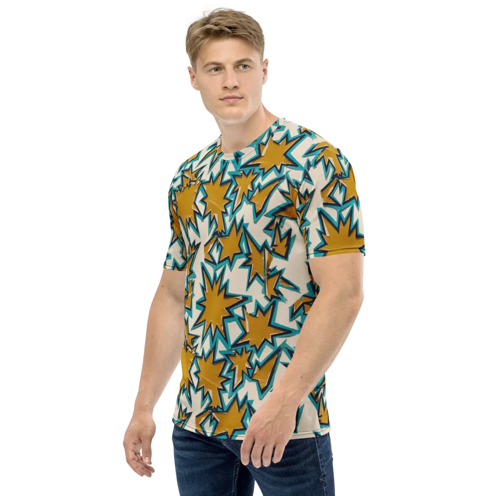 Gold Rush Geometry on Men's Crew Neck T-Shirt — Left