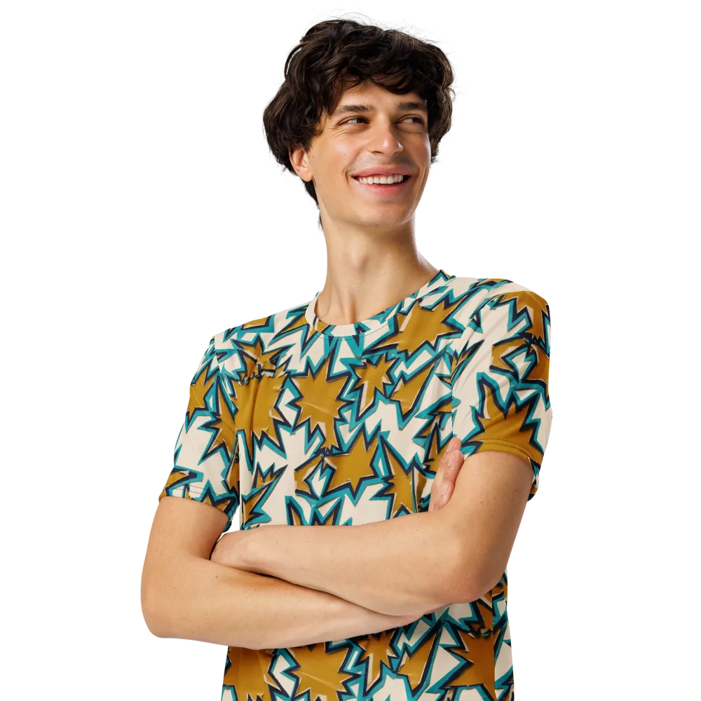 Gold Rush Geometry on Men's Crew Neck T-Shirt — Left Front
