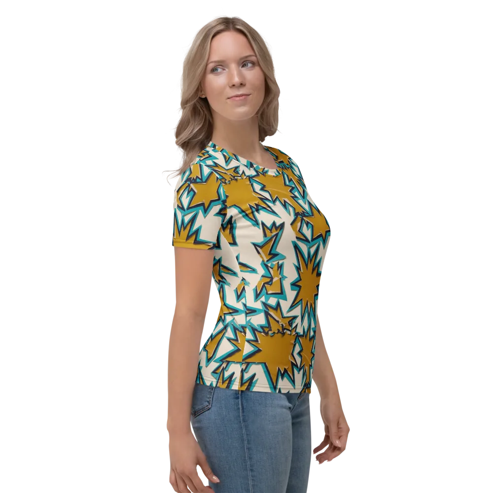 Gold Rush Geometry on Women's Crew Neck T-Shirt — Right