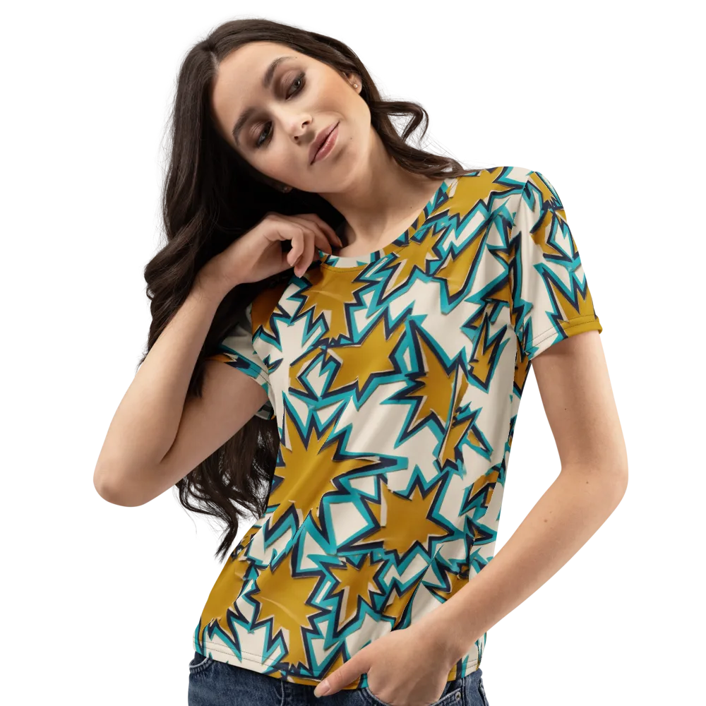 Gold Rush Geometry on Women's Crew Neck T-Shirt — Left Front