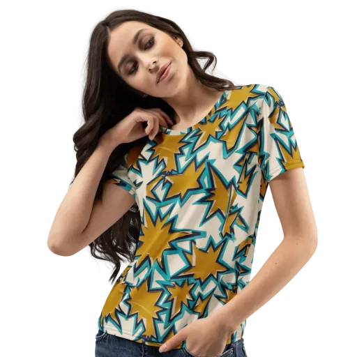 Gold Rush Geometry on a Women's Crew Neck T-Shirt