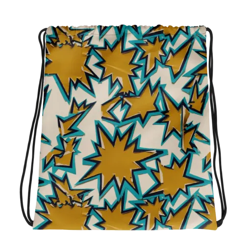 Gold Rush Geometry on a Drawstring Bag