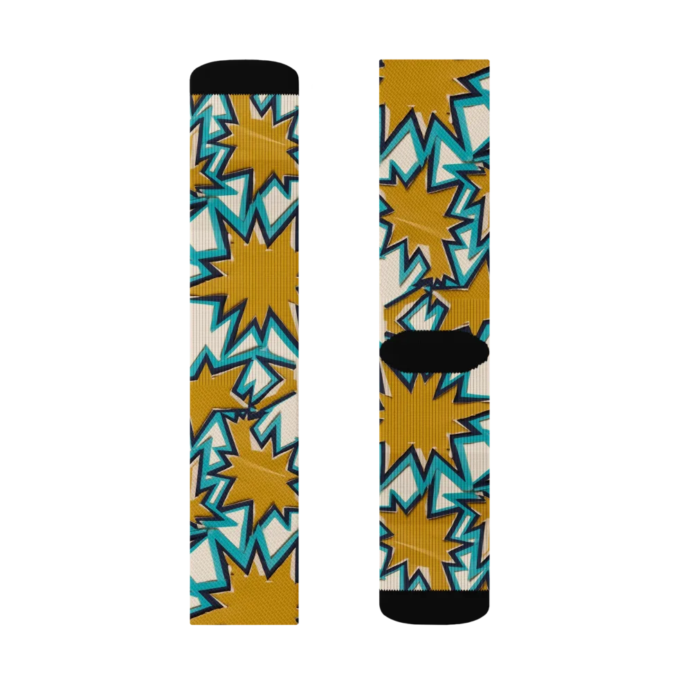 Gold Rush Geometry on Socks — Left Sock