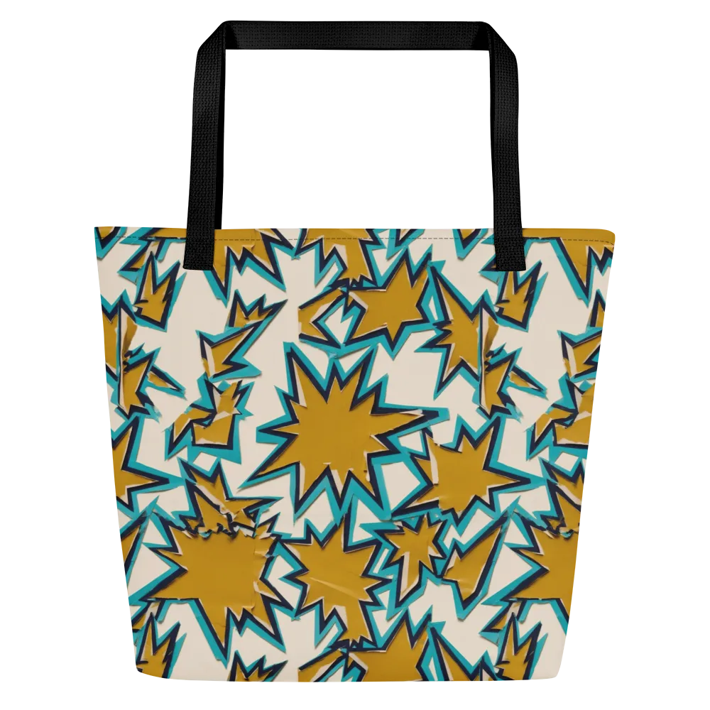 Gold Rush Geometry on Large Tote Bag W/ Pocket — Front