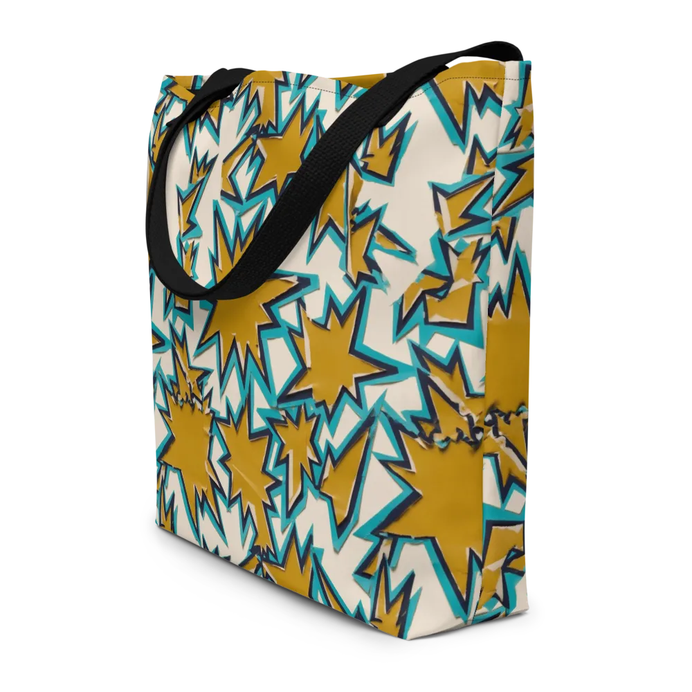 Gold Rush Geometry on Large Tote Bag W/ Pocket — Front