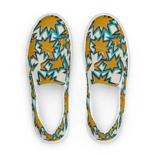 Gold Rush Geometry on a Women's Slip-On Canvas Shoes