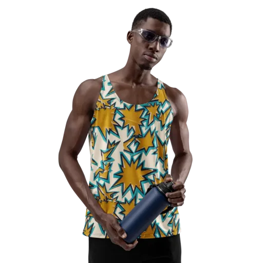 Gold Rush Geometry on a Men's Tank Top