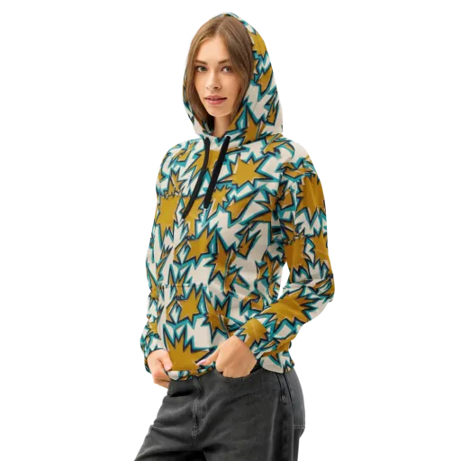 Gold Rush Geometry on a Cotton Hoodie