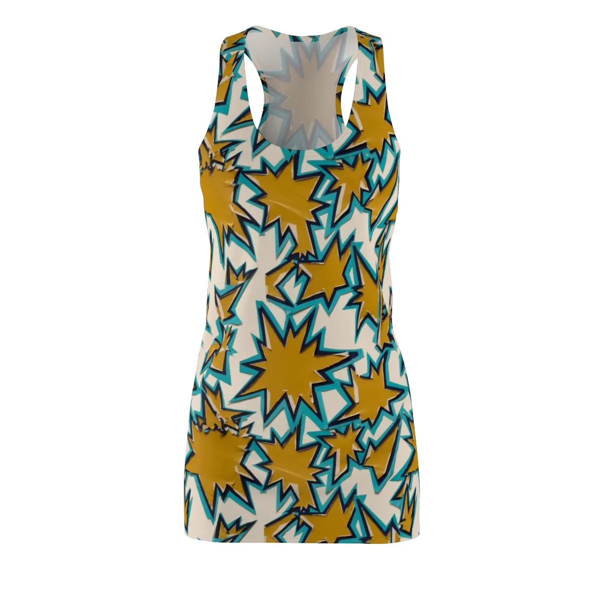Gold Rush Geometry on Racerback Dress — Front